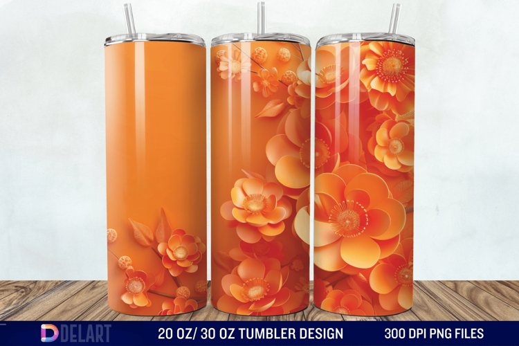3d Floral stained glass Tumbler Wrap example image 1