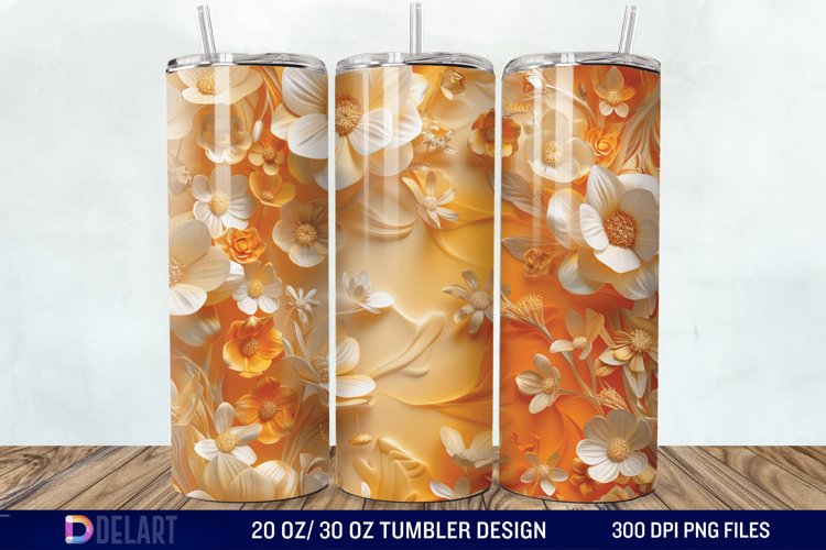 3d Floral stained glass Tumbler Wrap example image 1