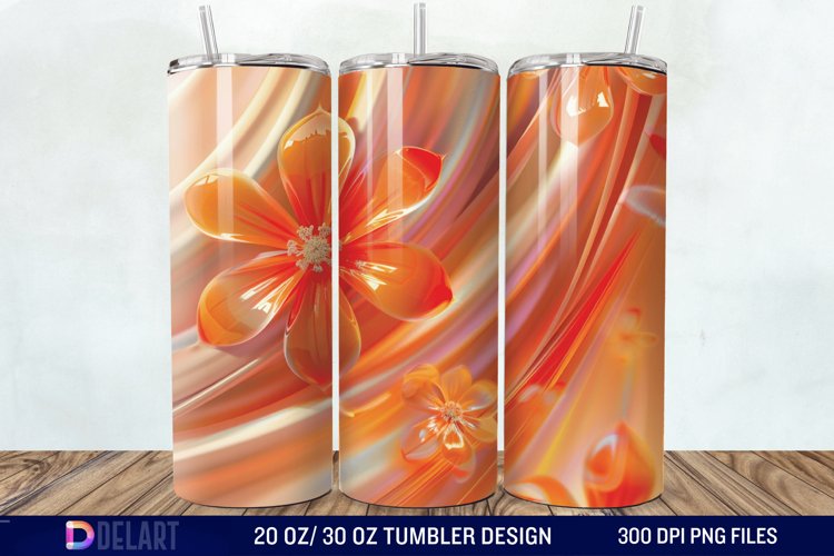 3d Floral stained glass Tumbler Wrap example image 1