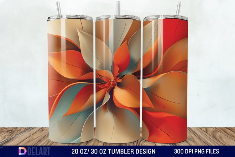 3d Floral stained glass Tumbler Wrap example image 1
