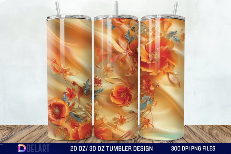 3d Floral stained glass Tumbler Wrap example image 1