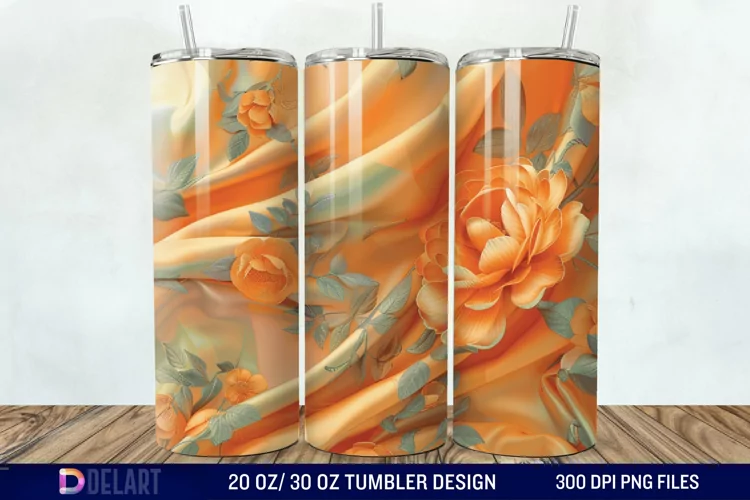 3d Floral stained glass Tumbler Wrap