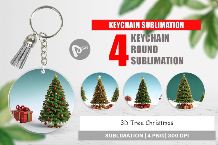 Keychain 3D Tree Christmas