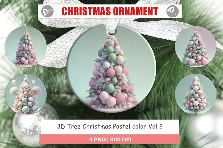 3D Tree Christmas Pastel Christmas Ornaments