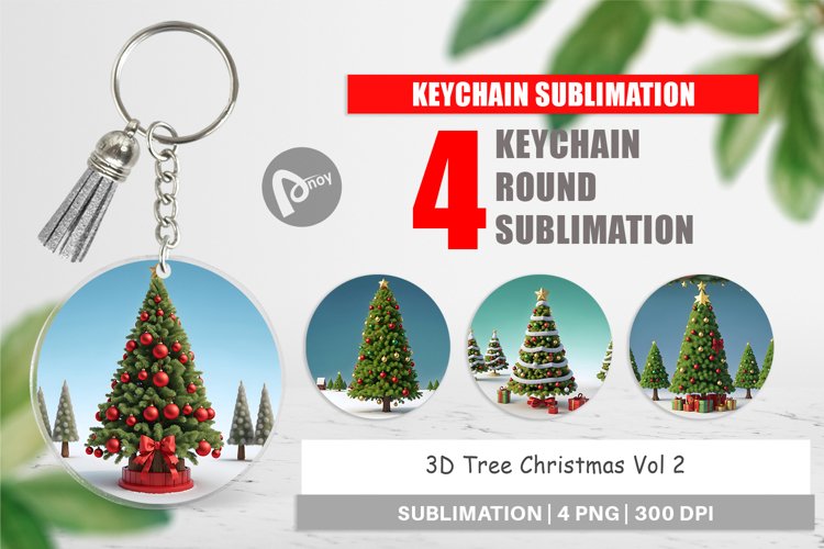 Keychain 3D Tree Christmas