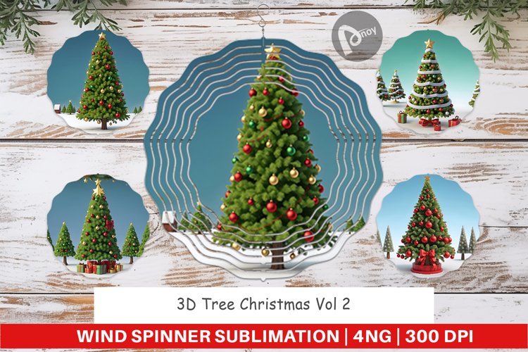 Wind Spinner 3D Tree Christmas