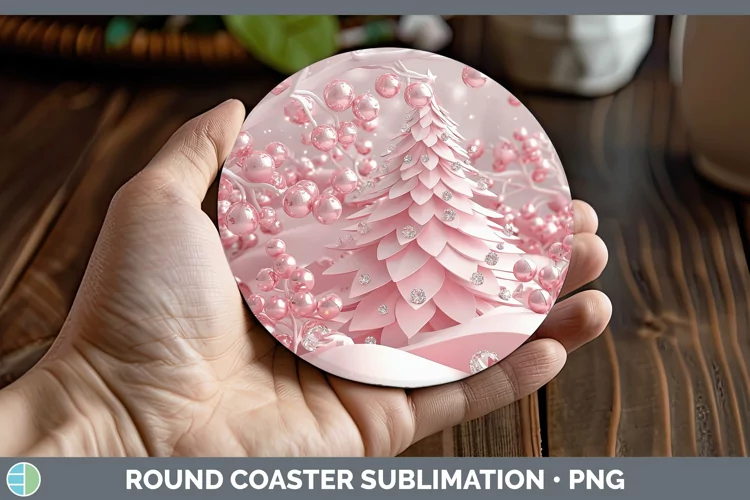3D Tree Round Coaster Sublimation Coaster Designs