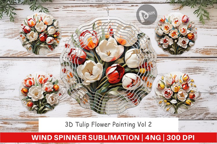 Wind Spinner 3D Tulip Flower Painting