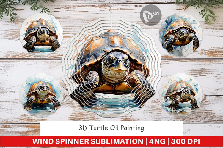 Wind Spinner 3D Turtle Painting