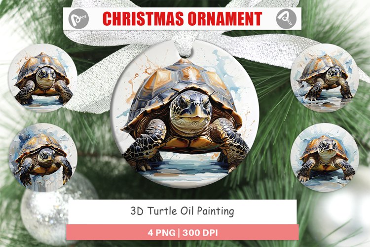 Christmas Ornaments 3D Turtle Painting