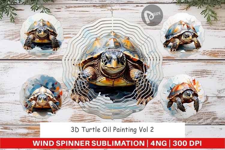 Wind Spinner 3D Turtle Painting