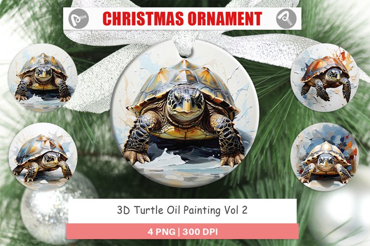 Christmas Ornaments 3D Turtle Painting