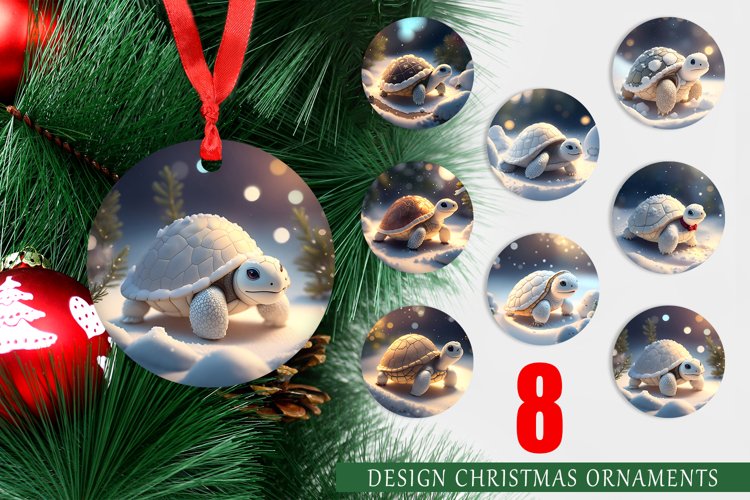 Christmas Ornaments 3D Turtle Christmas