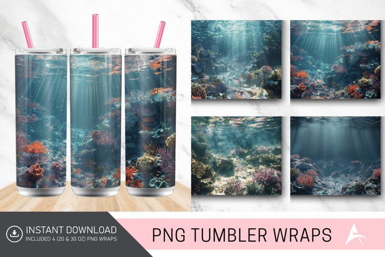 3D Underwater Seabed Tumbler wrap