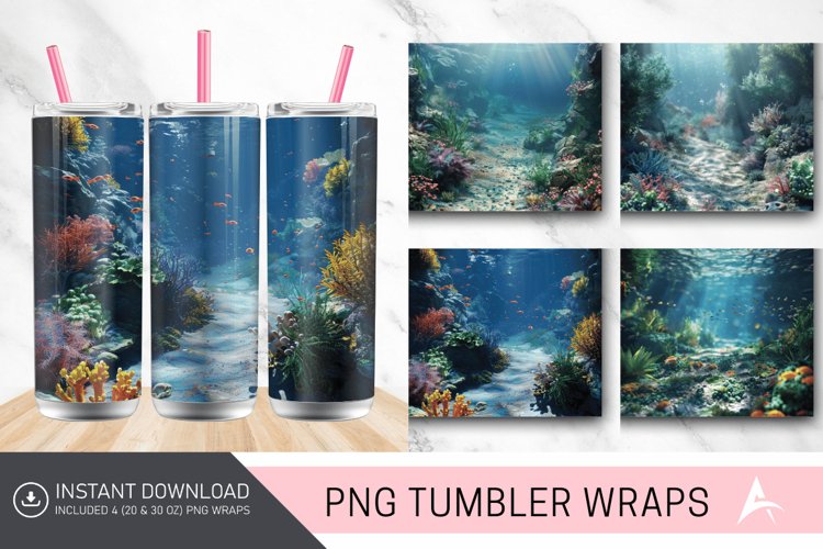 3D Underwater Seabed Tumbler wrap