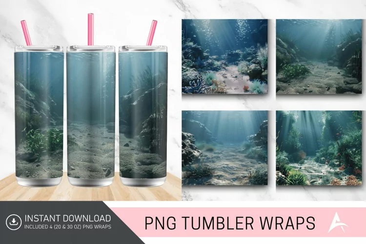 3D Underwater Seabed Tumbler wrap