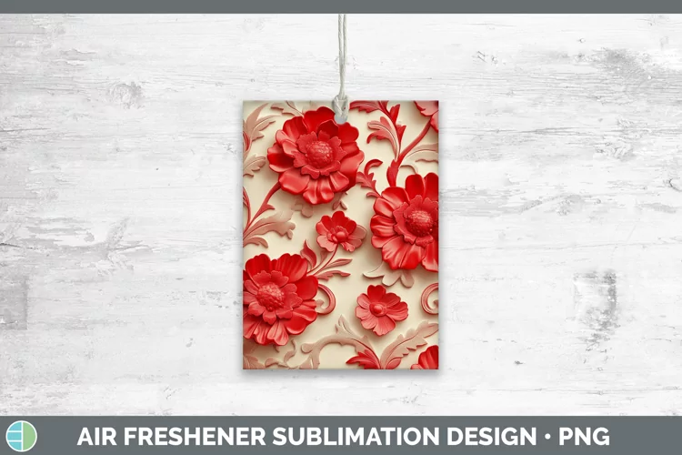 3D Valentine Damask Air Freshener Sublimation Car Freshener