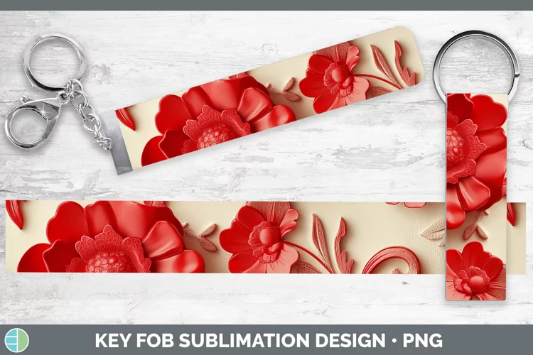 3D Valentine Damask Key Fob Sublimation Wristlet Designs