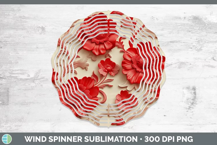 3D Valentine Damask Wind Spinner Sublimation Spinner Designs