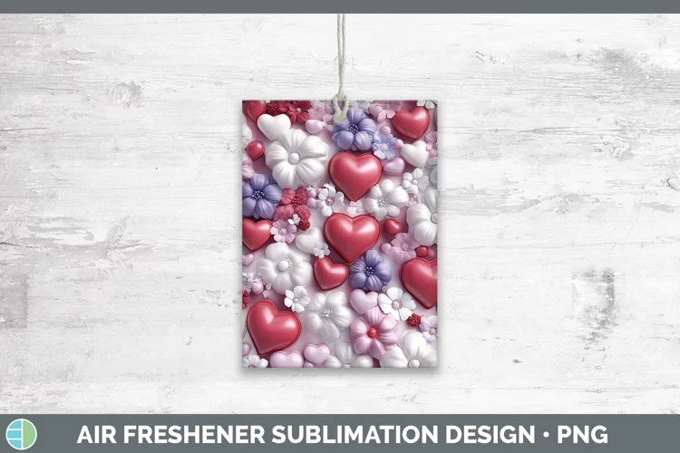 3D Valentine Flowers Air Freshener Sublimation Car Freshener