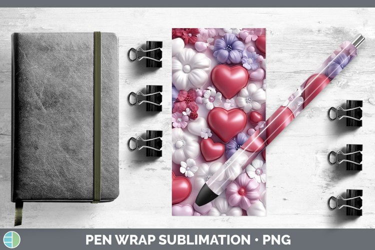 Gorgeous3D Valentine Pen Wrap design.
