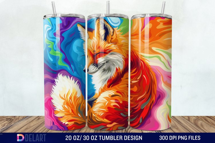 3D Valentine Fox Tumbler Wrap example image 1