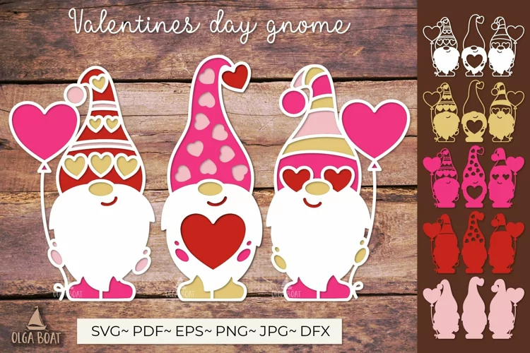 3d Gnome with heart svg | Valentines day gnome