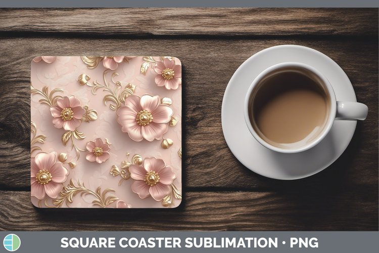 Gorgeous3D Valentine Square Coaster design.