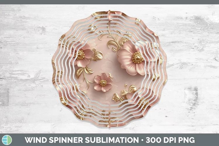 3D Valentine Rose Gold Wind Spinner Sublimation Spinner Desi
