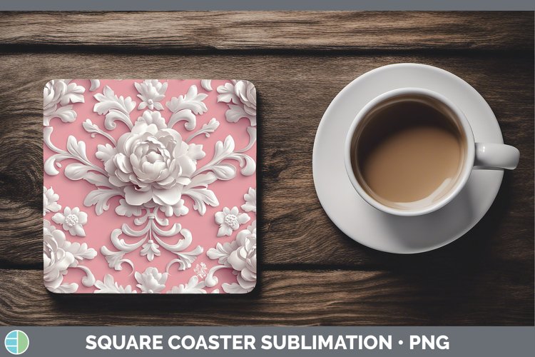 Gorgeous3D Valentine Square Coaster design.