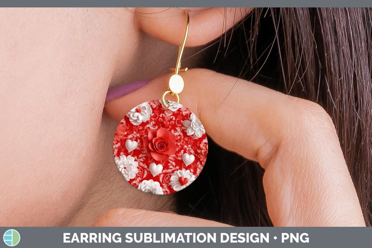 Gorgeous3D Valentine Round Earrings design.