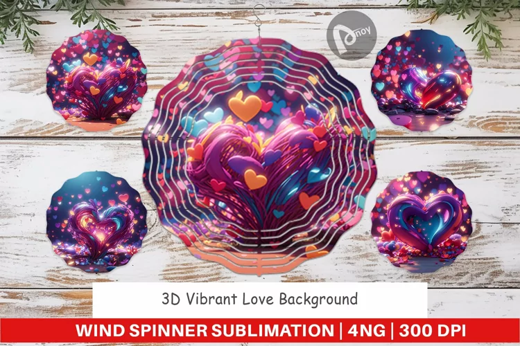 Wind Spinner 3D Vibrant Love