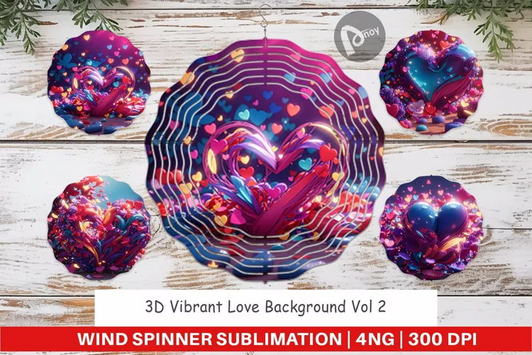 Wind Spinner 3D Vibrant Love
