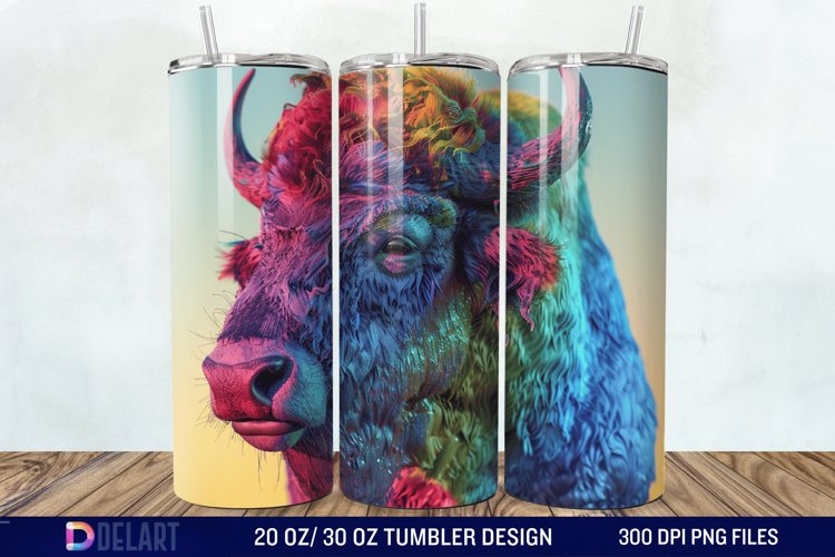 3D Vintage Buffalo Tumbler Wrap