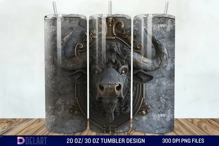 3D Vintage Buffalo Tumbler Wrap