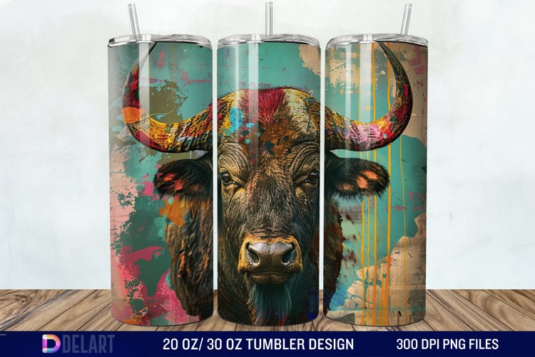 3D Vintage Buffalo Tumbler Wrap
