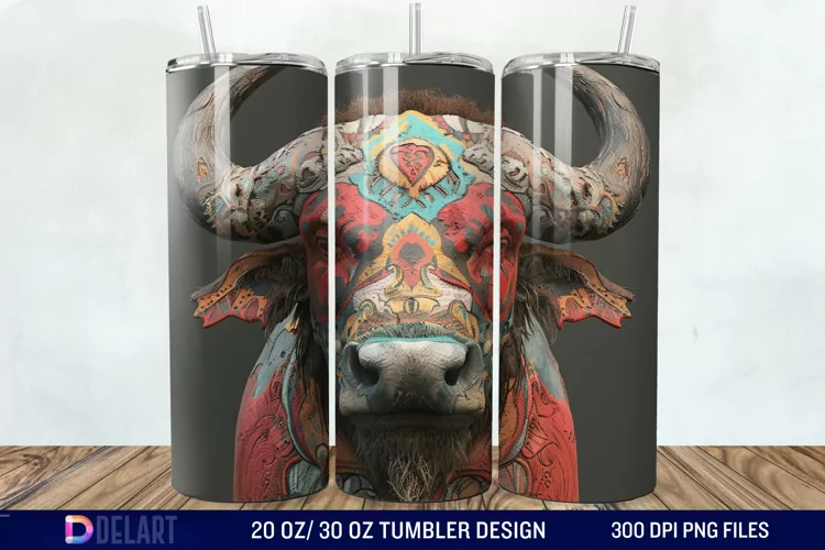 3D Vintage Buffalo Tumbler Wrap