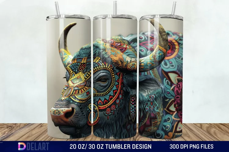 3D Vintage Buffalo Tumbler Wrap