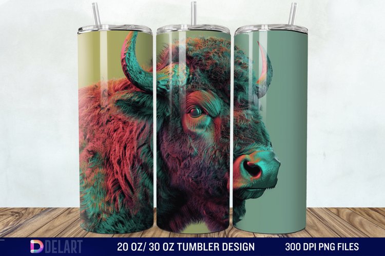 3D Vintage Buffalo Tumbler Wrap