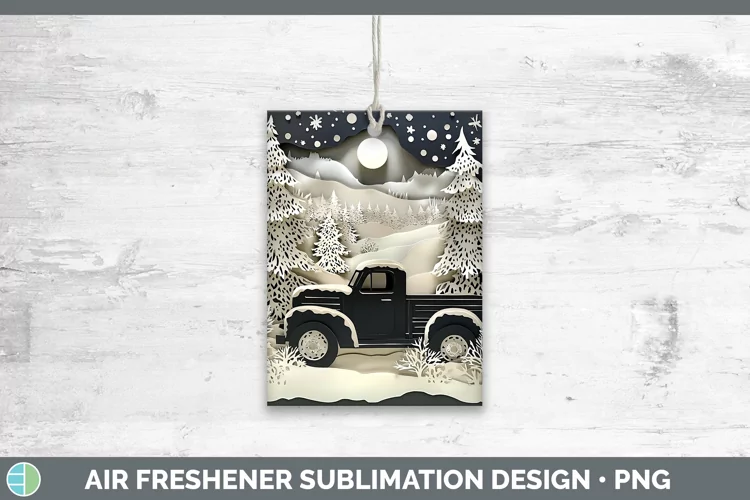 3D Vintage Truck Air Freshener Sublimation Car Freshener Des