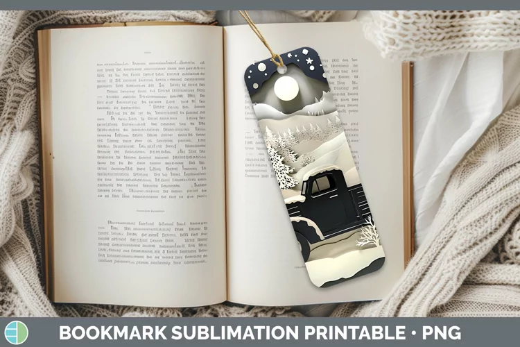 3D Vintage Truck Bookmark Sublimation Printable Designs
