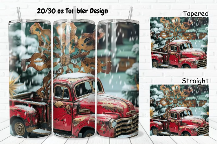 3D Vintage Truck 20/30oz Skinny Tumbler