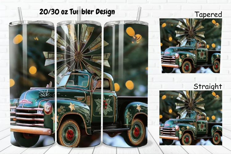 3D Vintage Truck 20/30oz Skinny Tumbler