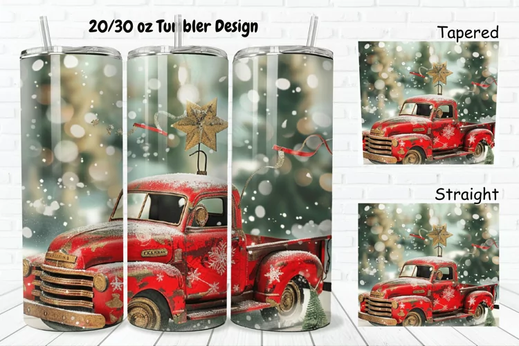 3D Vintage Truck 20/30oz Skinny Tumbler