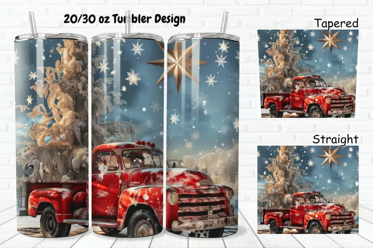 3D Vintage Truck 20/30oz Skinny Tumbler