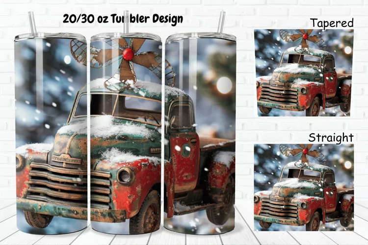 3D Vintage Truck 20/30oz Skinny Tumbler