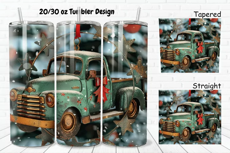 3D Vintage Truck 20/30oz Skinny Tumbler