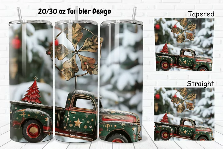3D Vintage Truck 20/30oz Skinny Tumbler
