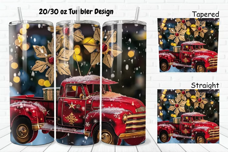 3D Vintage Truck 20/30oz Skinny Tumbler
