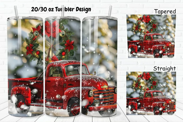 3D Vintage Truck 20/30oz Skinny Tumbler